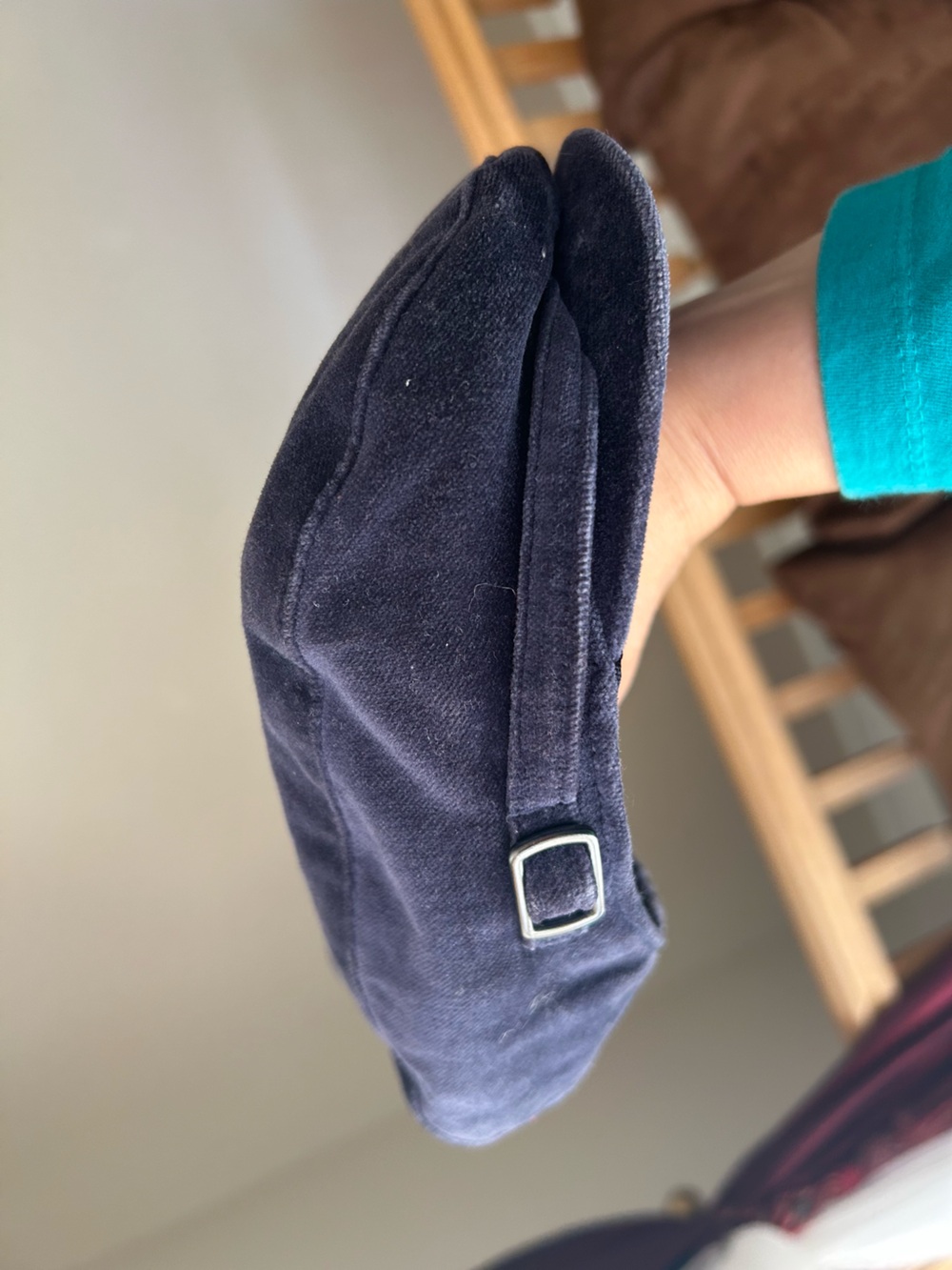 Janie and Jack Dark Blue blue velvet newsboy cap  (2T—3T)